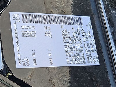 2026 Nissan Altima SV