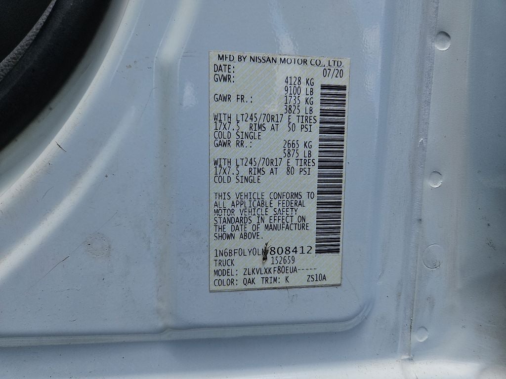 2020 Nissan NV2500HD SV