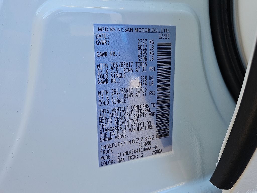 2026 Nissan Frontier SV