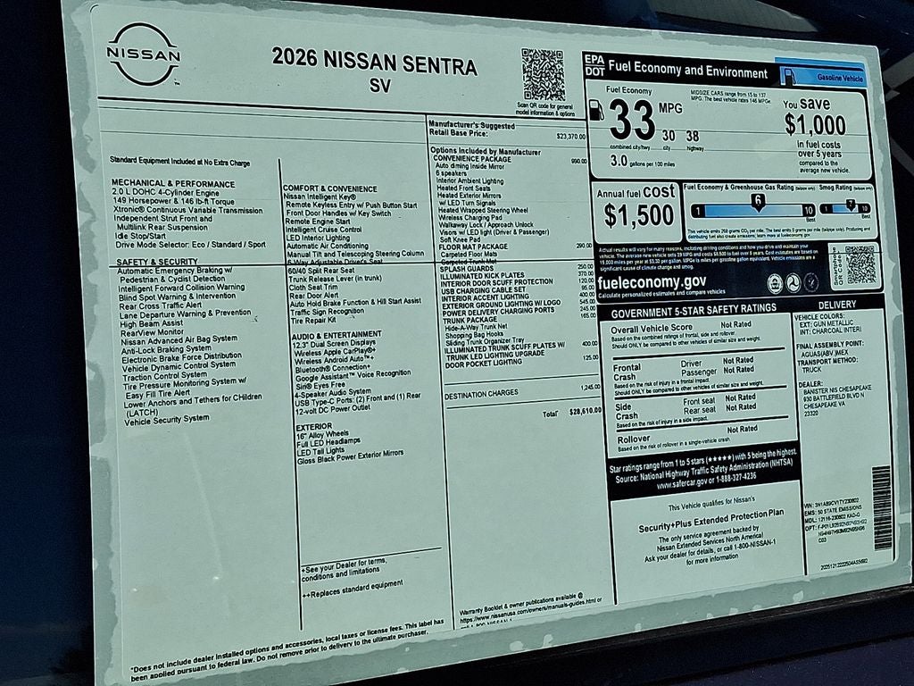 2026 Nissan Sentra SV