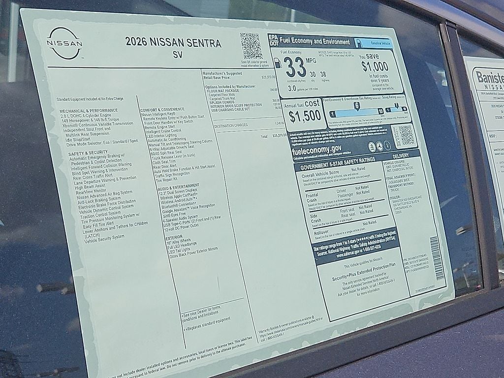 2026 Nissan Sentra SV