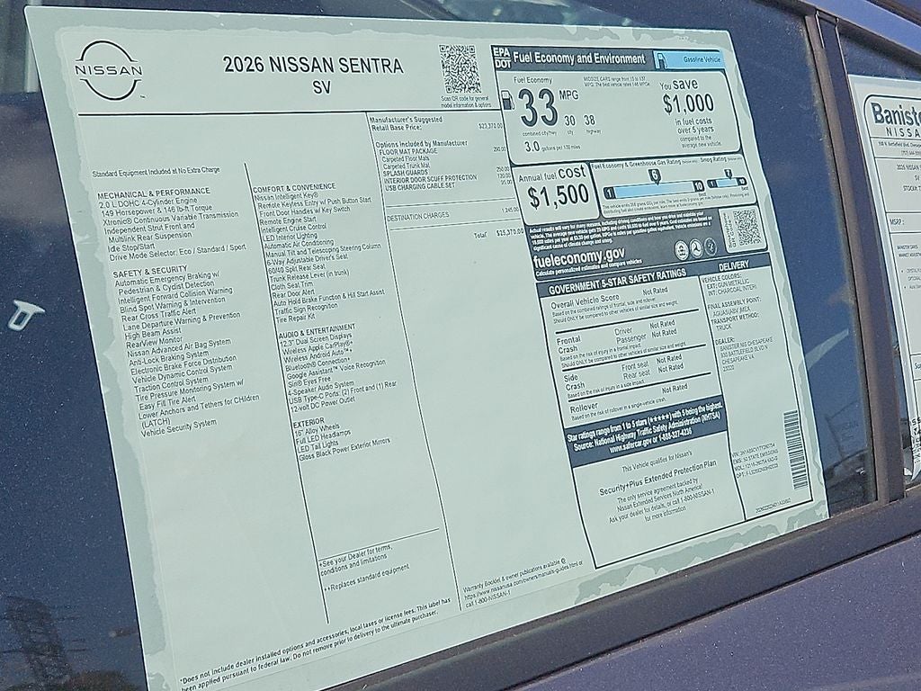 2026 Nissan Sentra SV