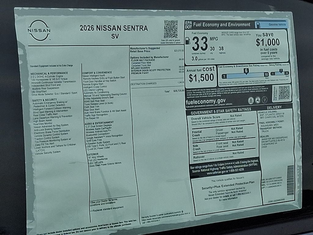 2026 Nissan Sentra SV