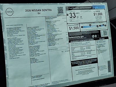 2026 Nissan Sentra SV