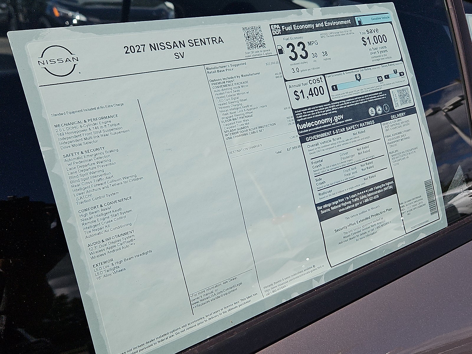 2027 Nissan Sentra SV