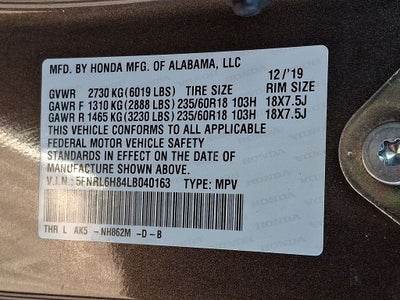 2020 Honda Odyssey Touring