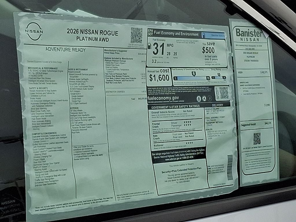 2026 Nissan Rogue Platinum