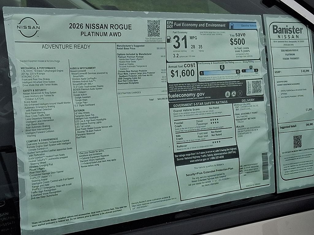 2026 Nissan Rogue Platinum
