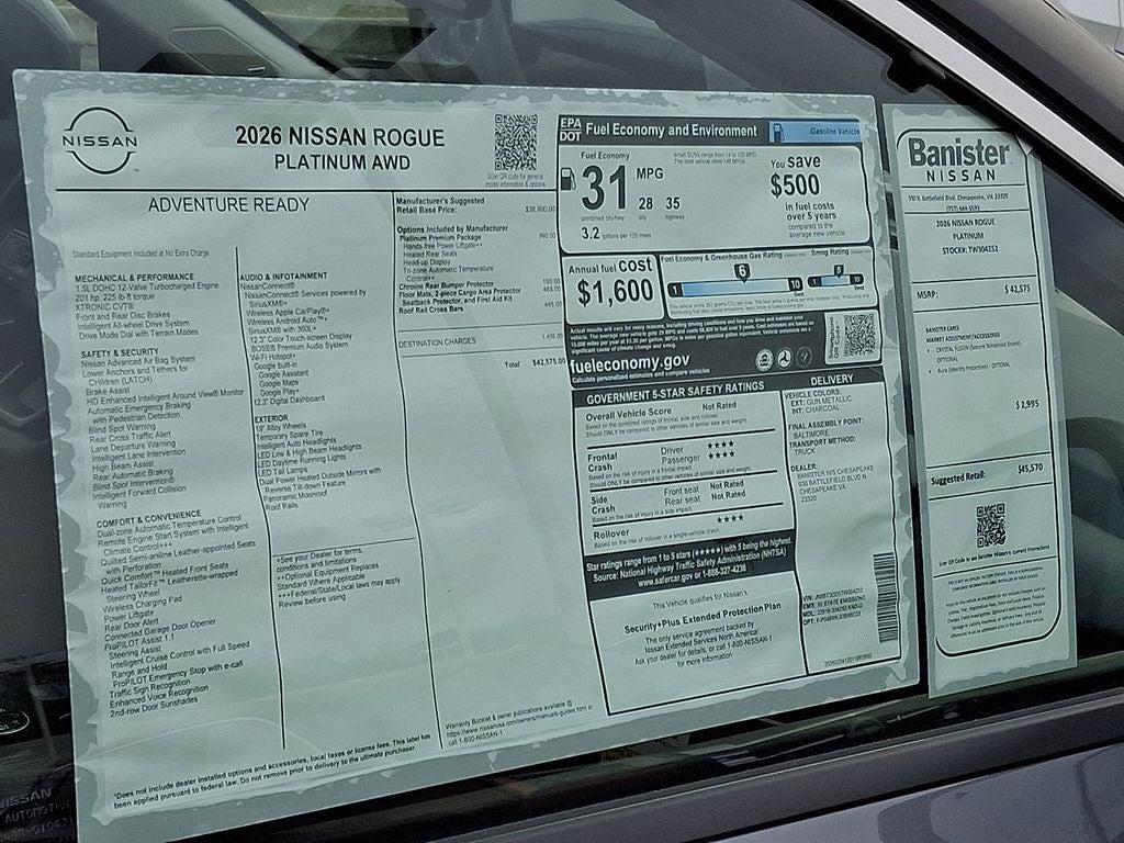 2026 Nissan Rogue Platinum