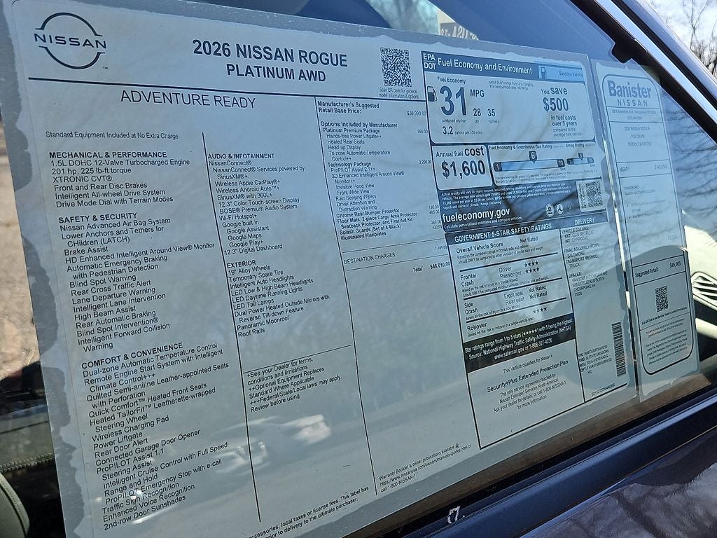 2026 Nissan Rogue Platinum