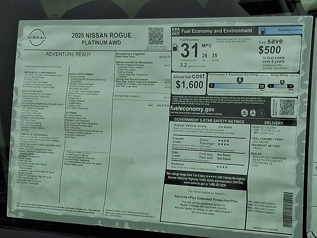 2026 Nissan Rogue Platinum