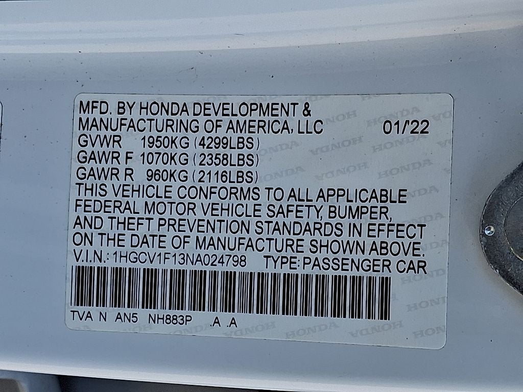 2022 Honda Accord LX