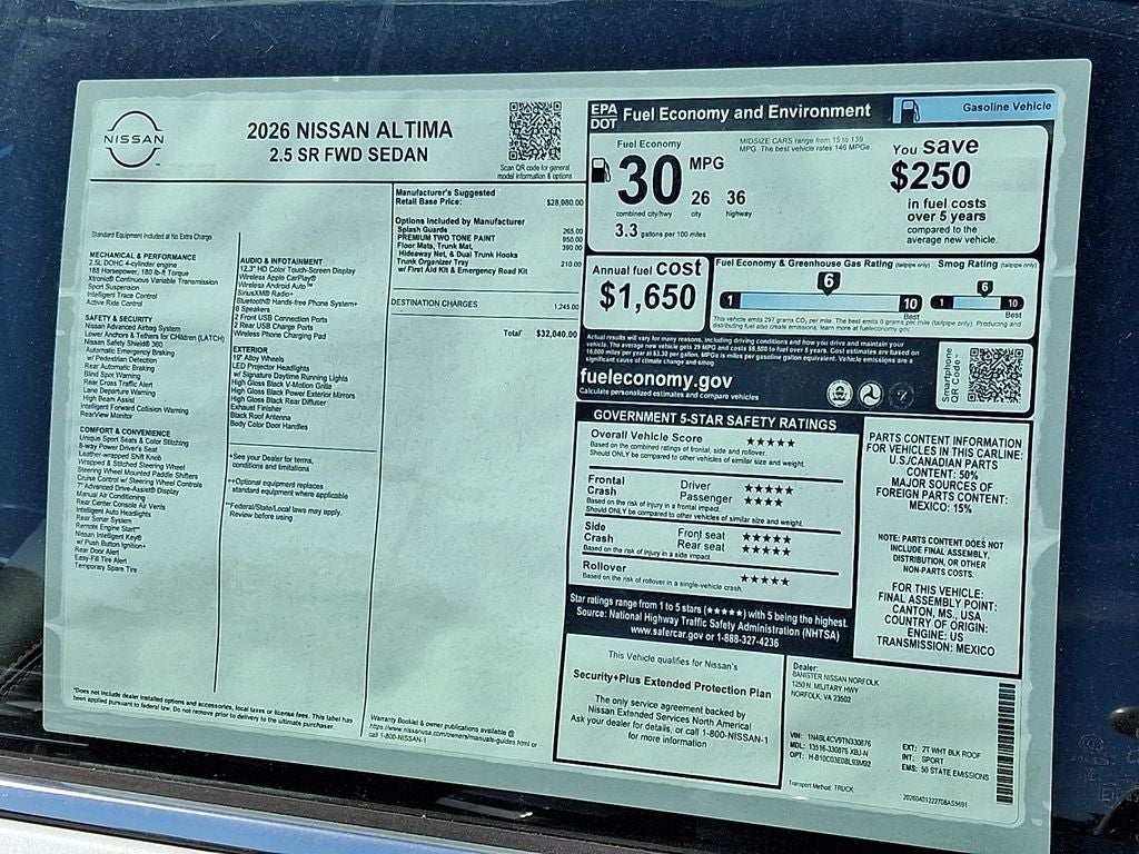 2026 Nissan Altima SR