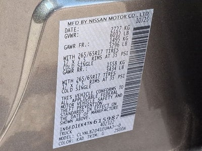 2026 Nissan Frontier SV