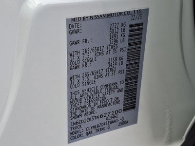 2026 Nissan Frontier SV