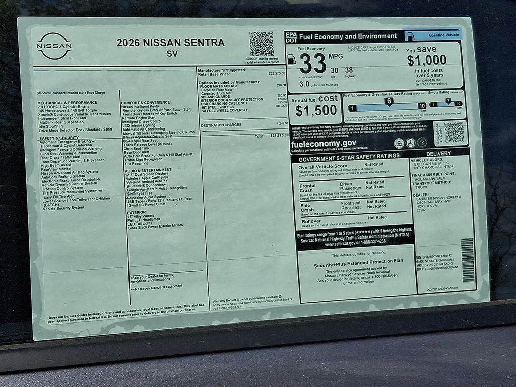 2026 Nissan Sentra SV