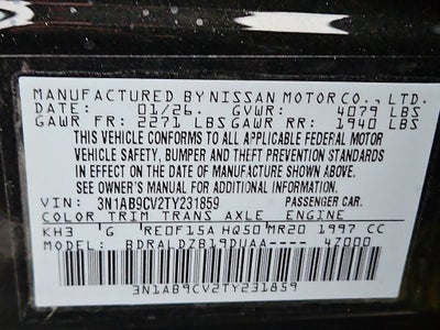 2026 Nissan Sentra SV