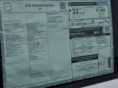 2026 Nissan Sentra SV