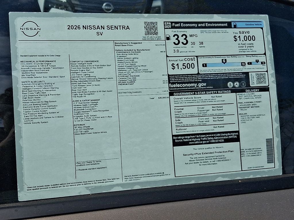 2026 Nissan Sentra SV
