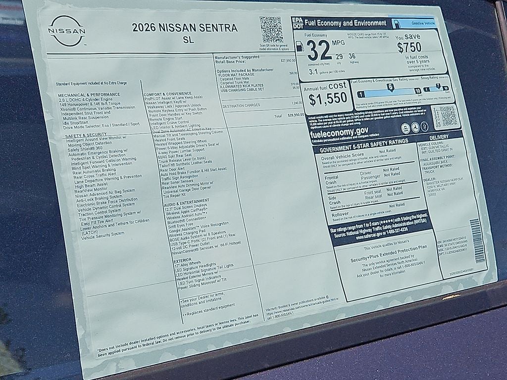 2026 Nissan Sentra SL