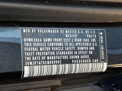 2012 Volkswagen Beetle 2.5L PZEV