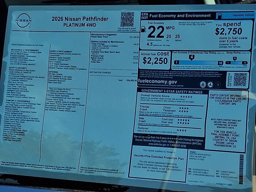 2026 Nissan Pathfinder Platinum