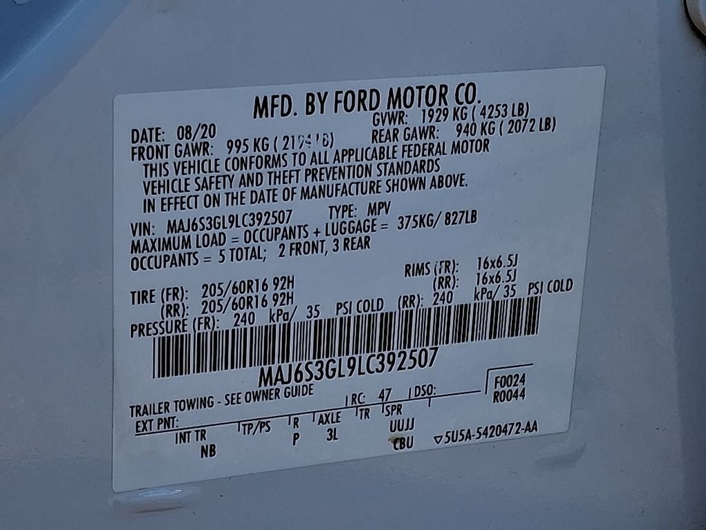 2020 Ford Ecosport SE