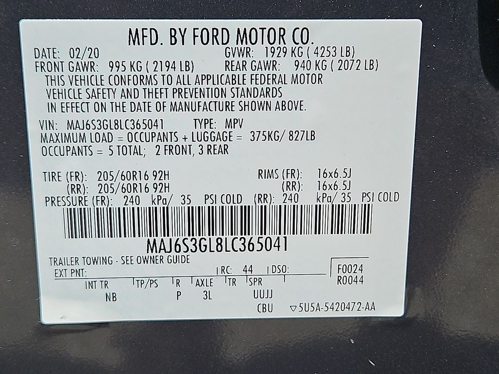 2020 Ford EcoSport SE