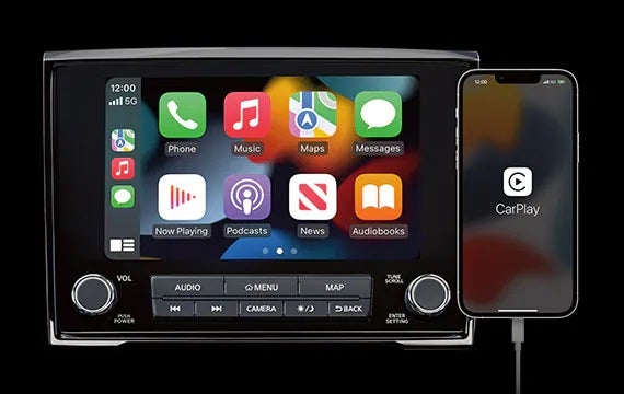 Stay connected with a standard 8" touch-screen display 2023 Nissan Titan | Banister Nissan of Norfolk in Norfolk VA